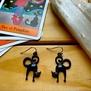 Halloween Black Cat Earrings